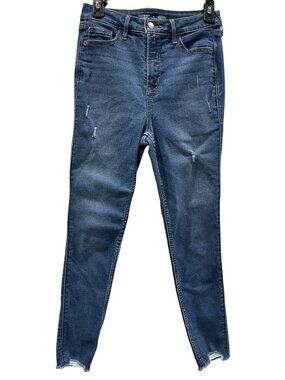 Old Navy Rockstar Super Skinny Jeans size 6 Extra High-Rise Stretch Frayed Ankle